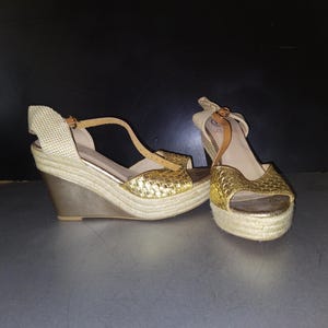 Espadrilles Platform Golden Shoes/EUR 38/High Heel/Kylie