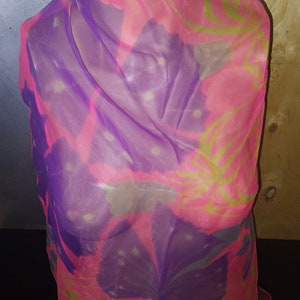 Transparent Scarf Tulips/Vintage/1960s
