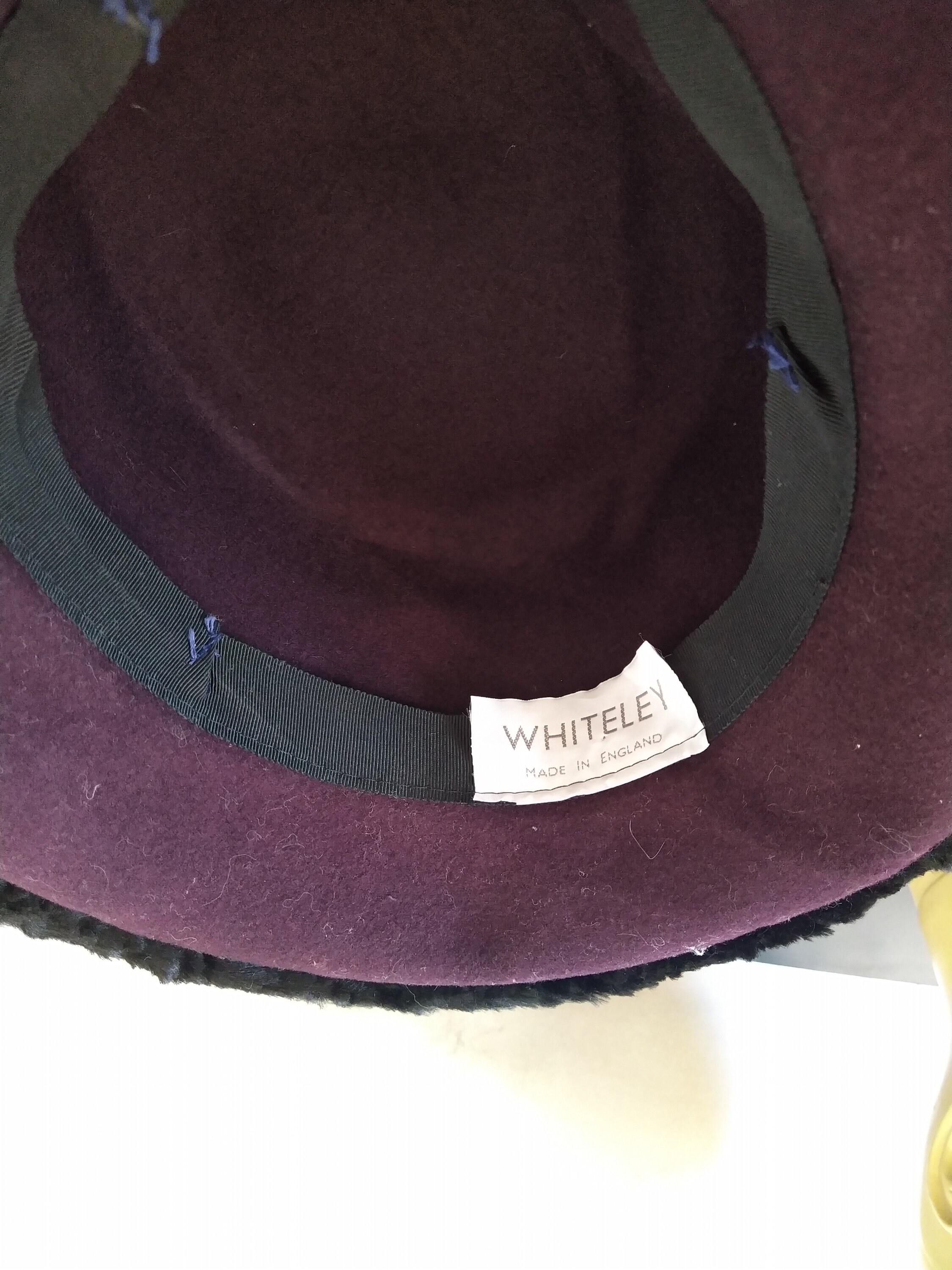 Vintage Whiteley Made In England 100% Fur Felt Black Hat Unique Luxury Amazon.com: VECRY Ladies 100% Wool Felt Feather Cocktail  main image 3