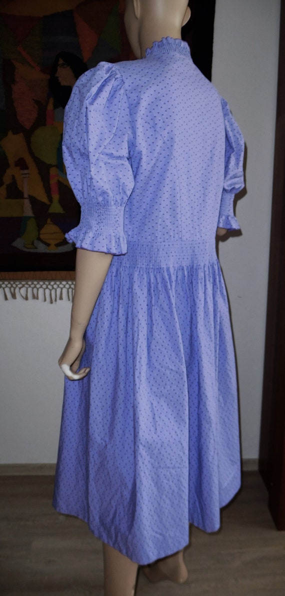 Angelika Vintage Dress/Puff Sleeves/Violet/Hearts… - image 2