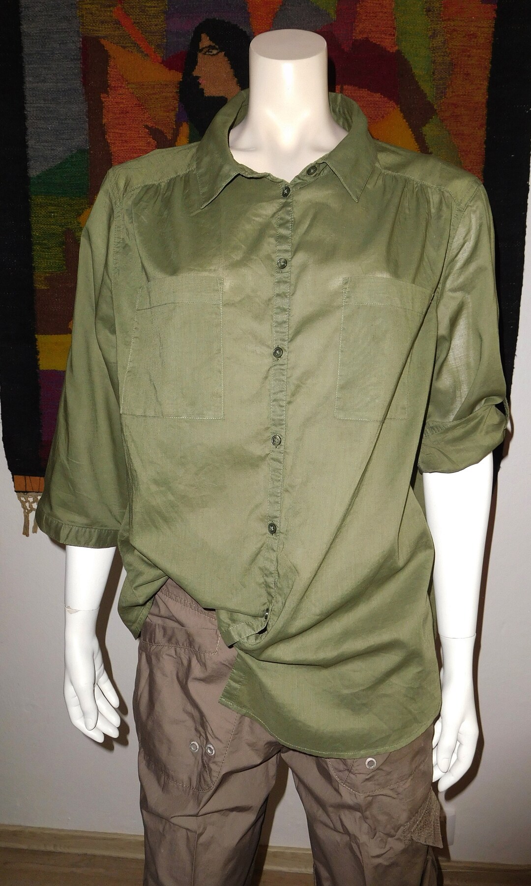 Unisex Dark Green Vintage Shirt/2 Lengths Sleeves/free Etsy UK
