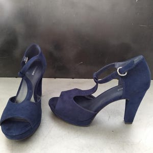Suede Platform Shoes/High Heel/EUR 39/Blue