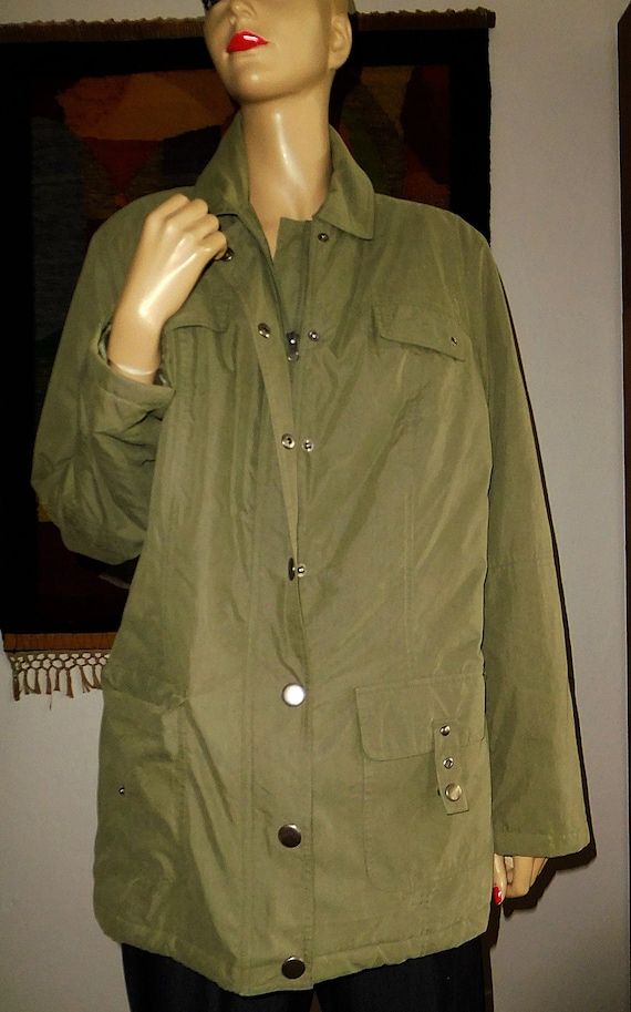 Green Cotton Jacket/Unisex/Vintage/Army Style/Free Sh… - Gem