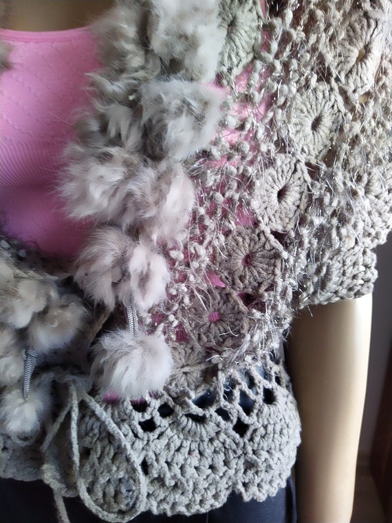 Crocheted Vest with Fur - image 1