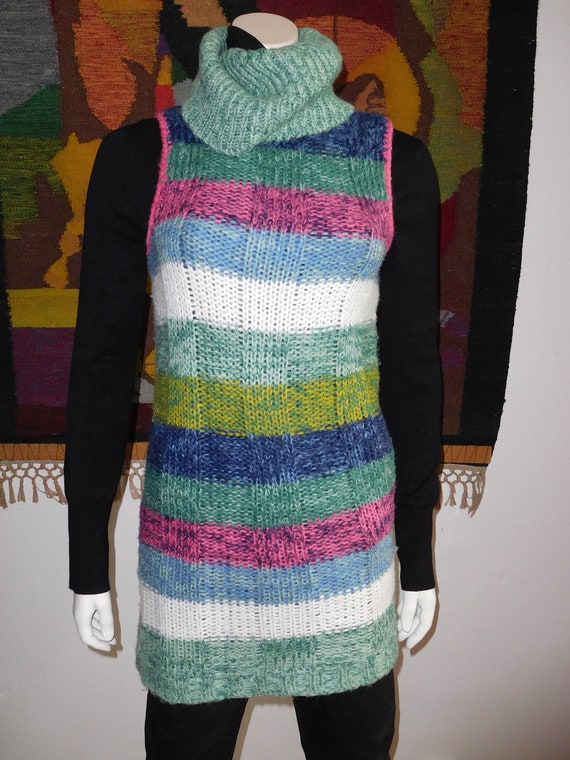Buy Multicolor Long Vest/vintage Knitted Online in India - Etsy