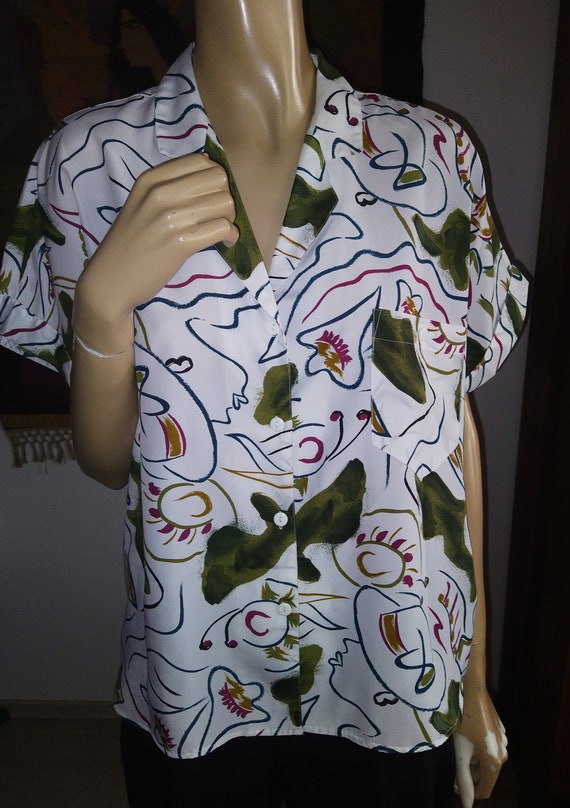Blouse with Abstract Pattern - image 1