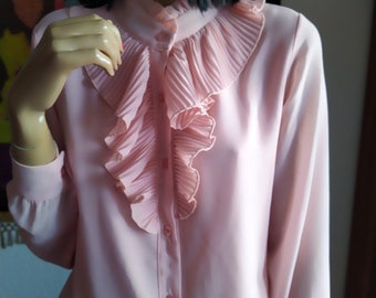 Pink Blouse with Frill/Vintage Fashion