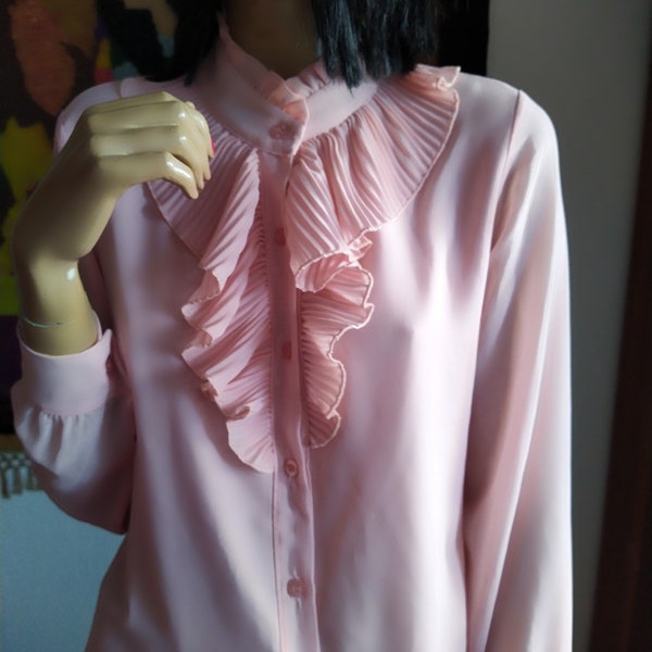 Pink Blouse with Frill/Vintage Fashion