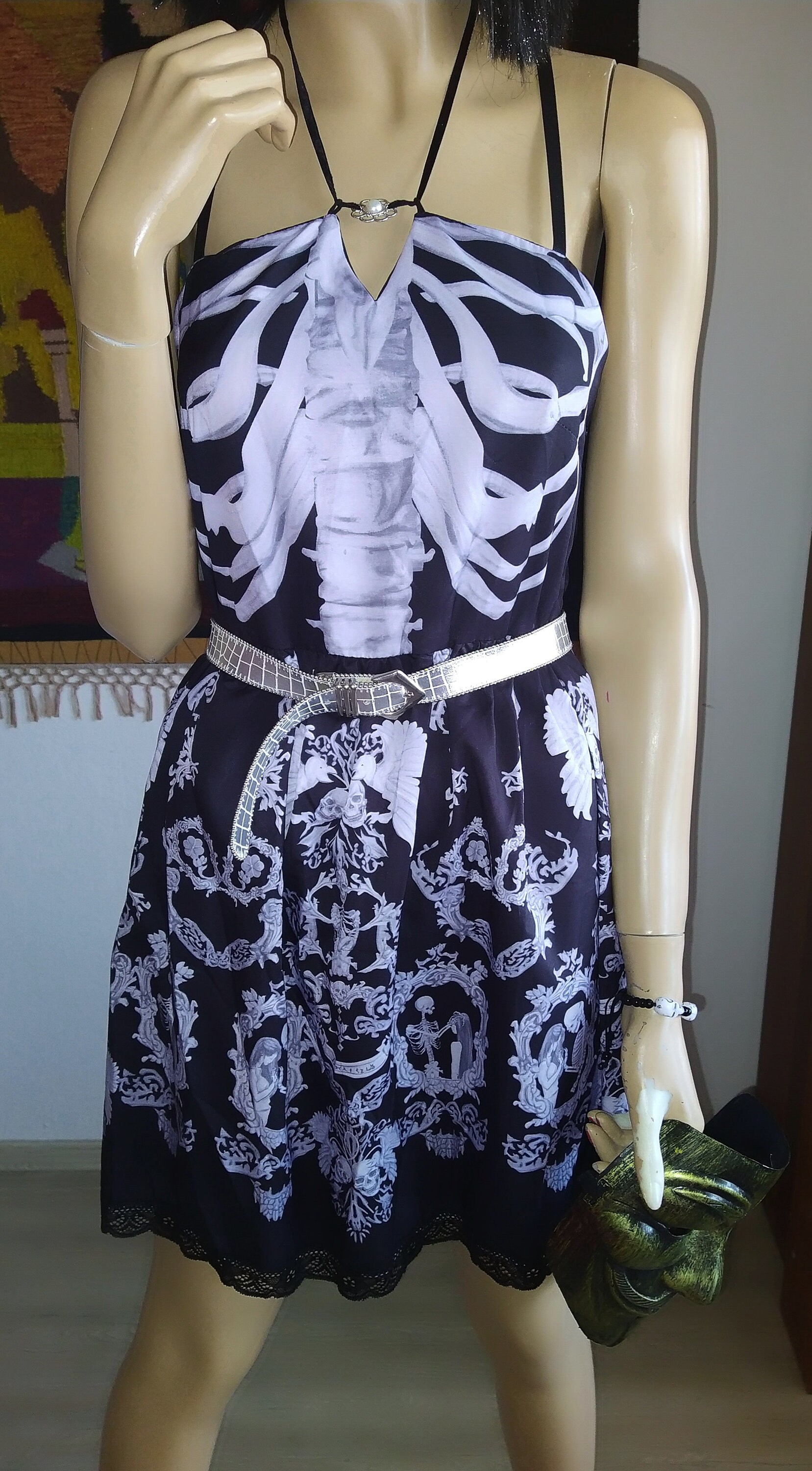 Skull Dress/lacing Back - Etsy Skull Dress/lacing Back - Etsy