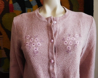 Merino Wool Sweater/Blouse/Glass Buttons/Vintage Germany