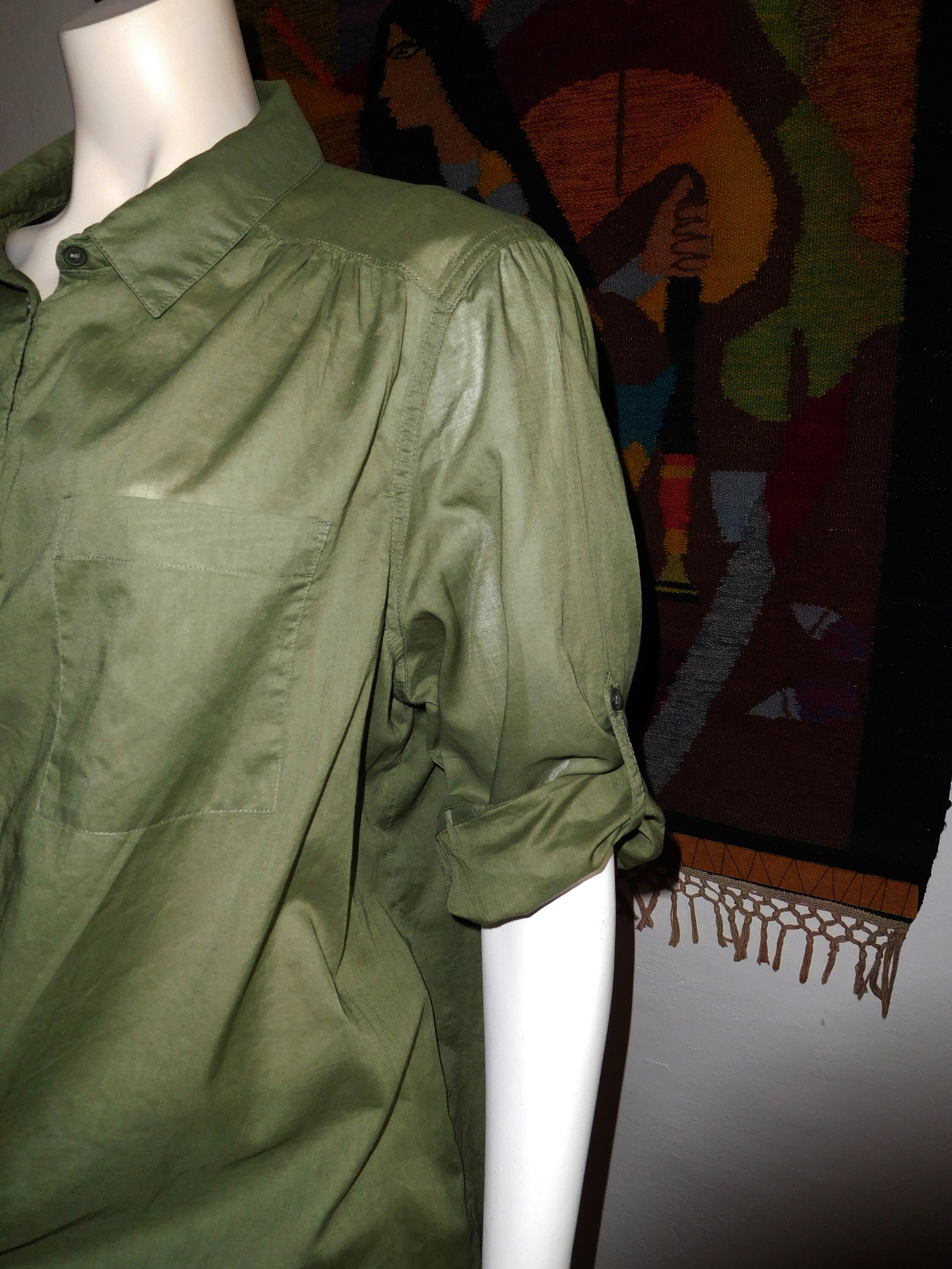 Unisex Dark Green Vintage Shirt/2 Lengths Sleeves/free Etsy UK