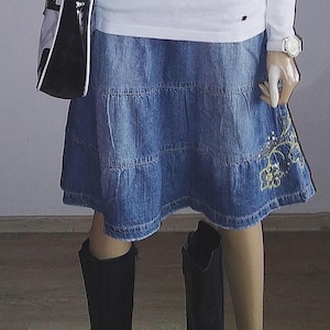 Jeans Embroidered Skirt