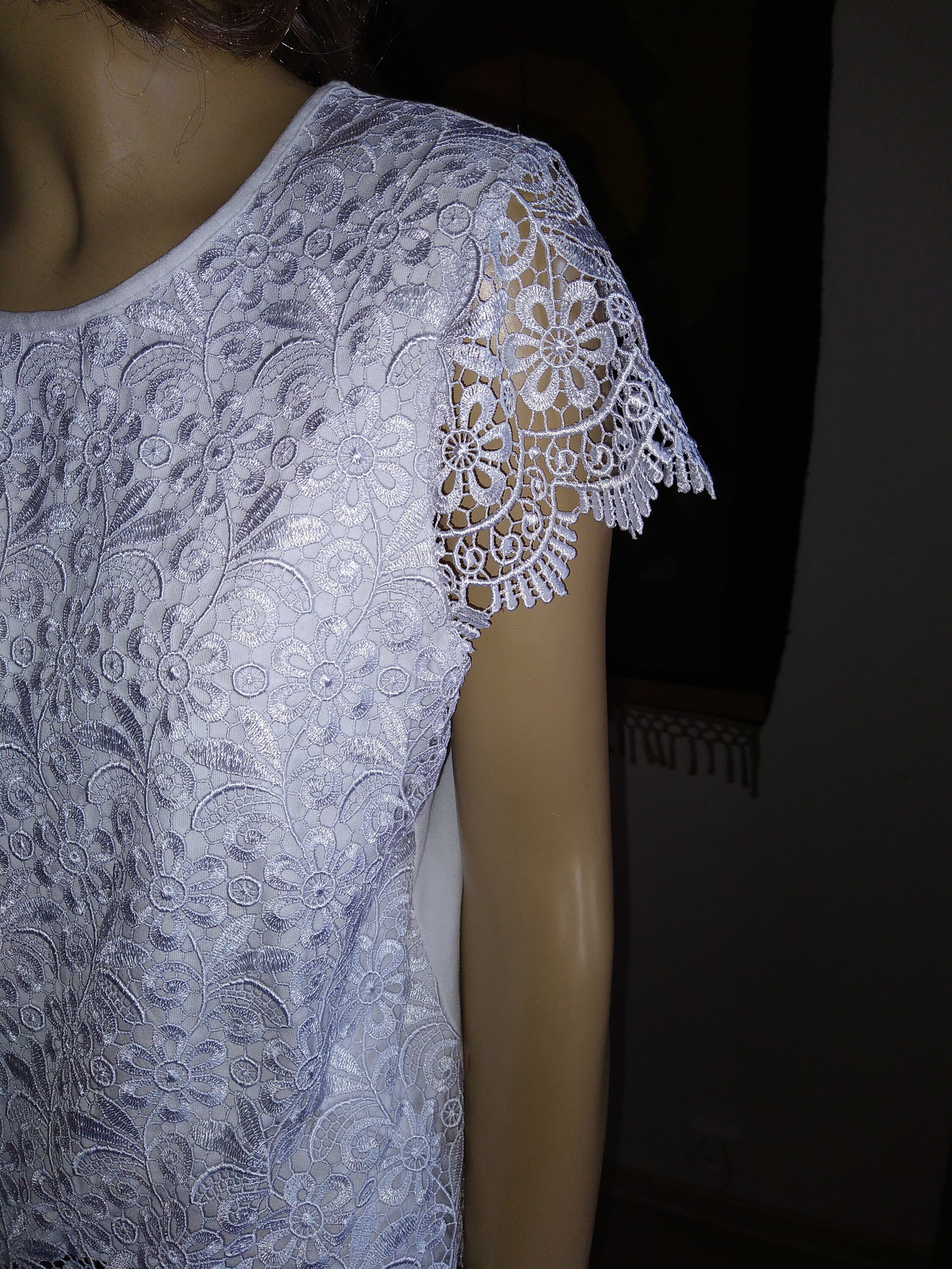 Vintage Cotton Blouse, Hammerschmid White Lace Blouse