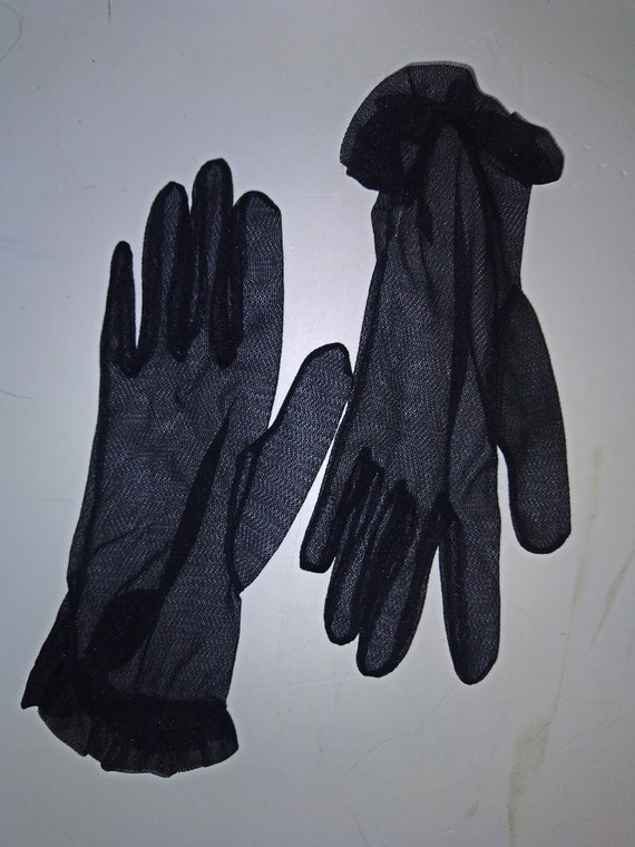 Vintage Gray Leather Gloves w/Wrist Strap #GA2053GY