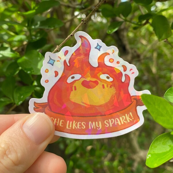 Sticker Vinyle Holographique Calcifer