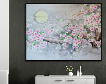 Abstract Painting, Flowers, Large wall art, Hand painted art on canvas, Modern oil painting wall art