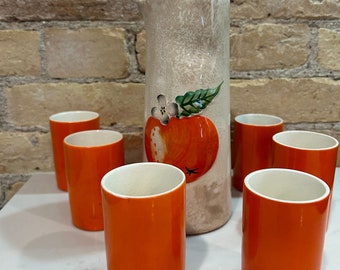 Ensemble vintage de jus d'orange Holt Howard 1962 avec six tasses