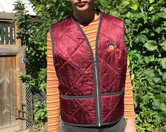 Vintage Sam the Record Man Quilted Sales Vest 1970s