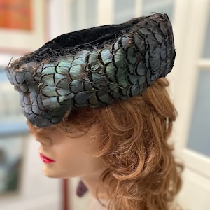 Cappello vintage in piuma 1940 Isabella Mason Fashion
