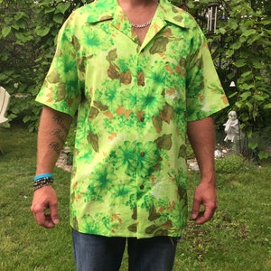 Vintage Royal Hawaiian short sleeve shirt lime green tropical pattern size XL