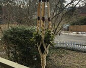 Vintage Macrame plant hanger with wooden beads 43 inches long Groovy 1970s bohemian style boho chic hanging plants Herb garden greenhouse