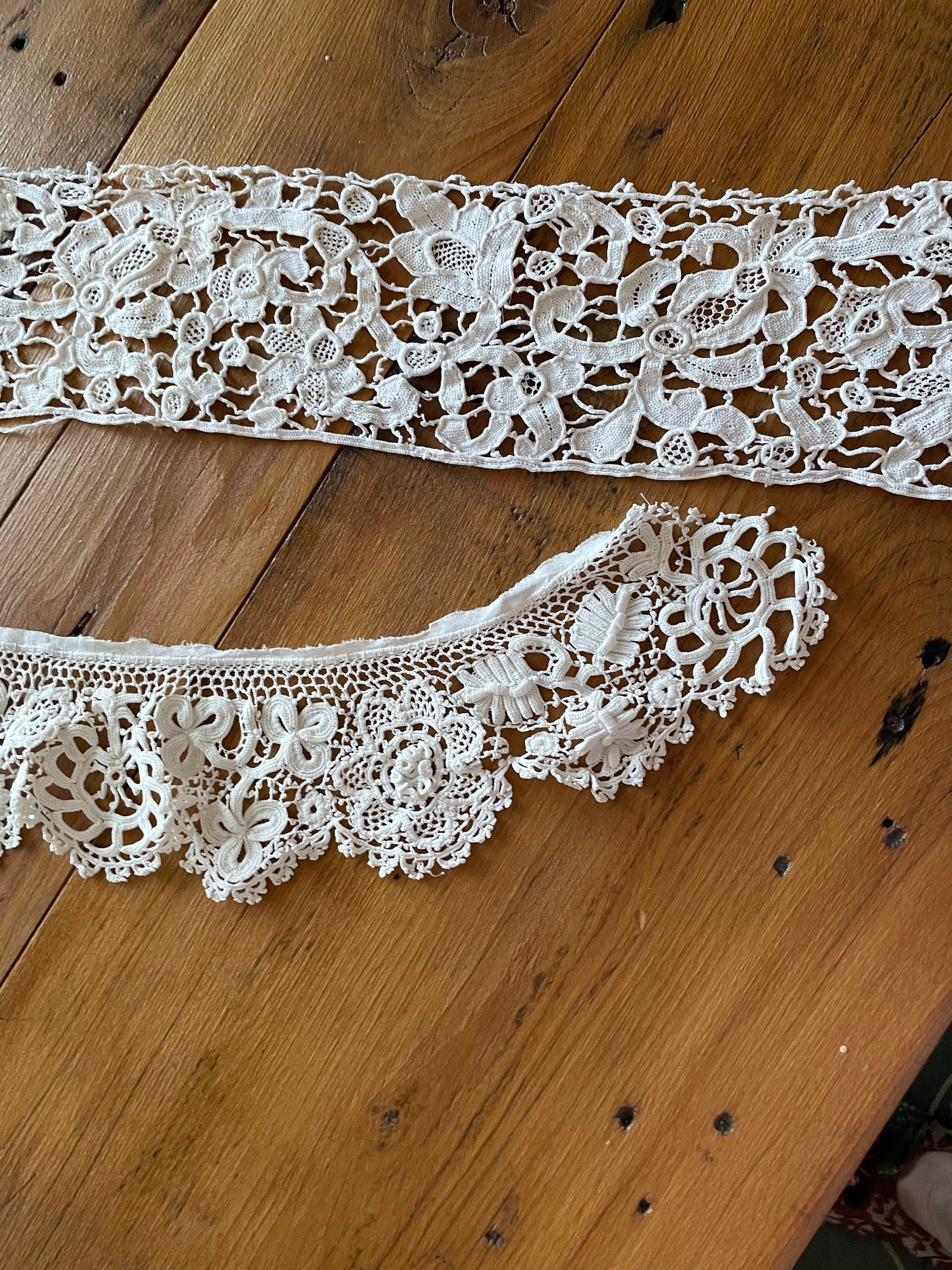 Antique Irish Lace Tatting Collars 1900s Fine Needlework Etsy