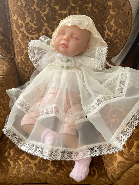 Vintage baby jurk chiffon met kant trim - Nederland