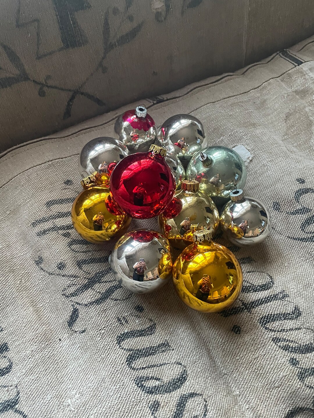 Vintage Assorted Glass Christmas Tree Balls Lot of 10 Etsy