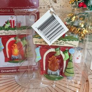 Vintage American Greetings Collectible Christmas tree ornament Fireplace