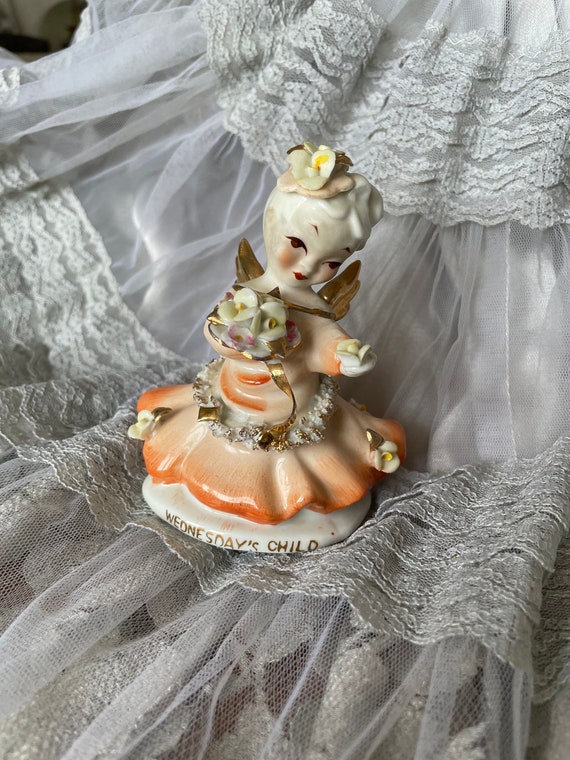 Vintage Lefton Lamour Figurine Wednesday Child 1950s 