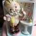 Vintage 1960 Samson imports co made in Japan Lefton planter ceramic blond boy freckled face shaving wedding decor groom
