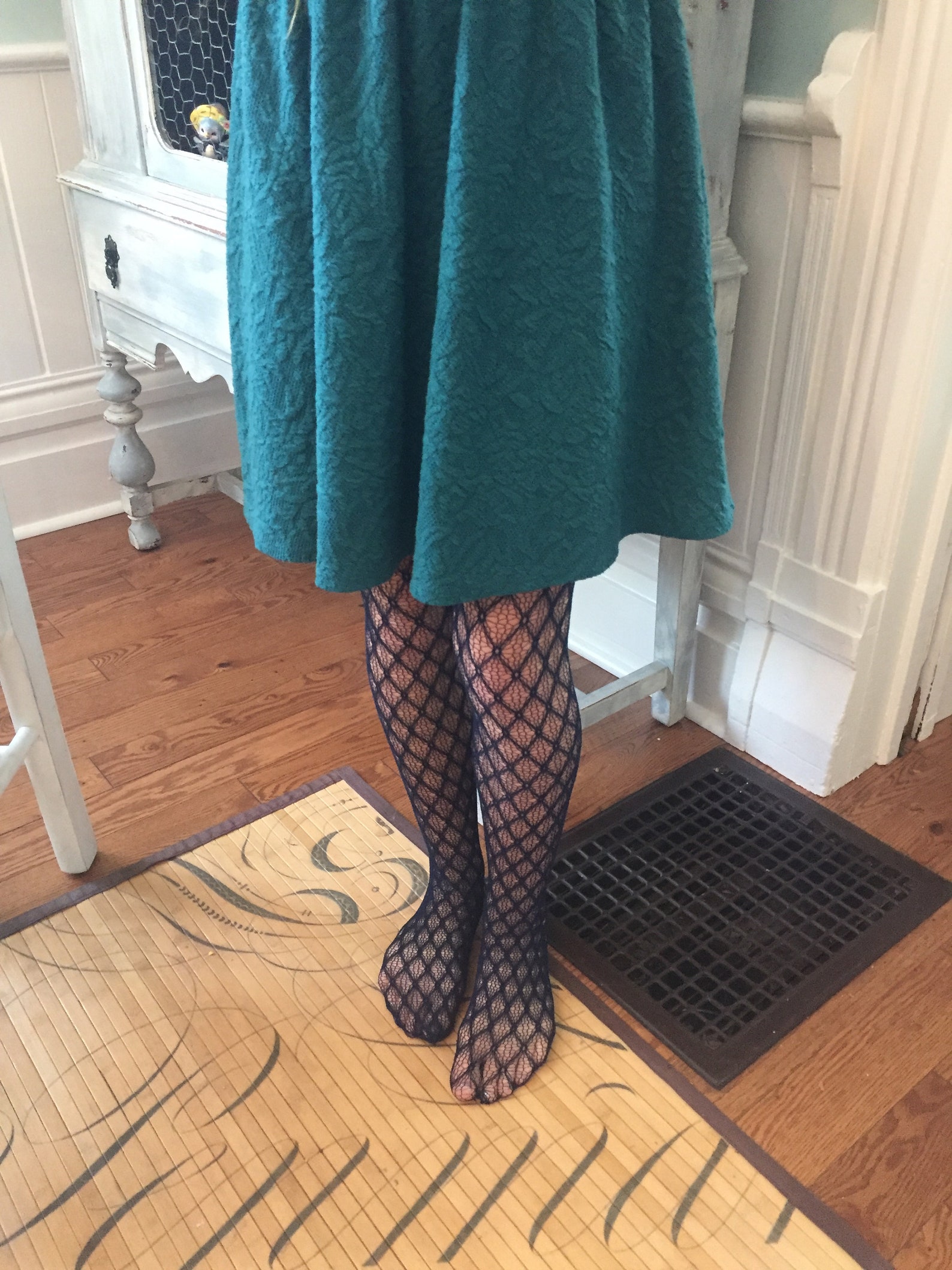 Vintage style Tights Navy blue Nylon stockings size Etsy