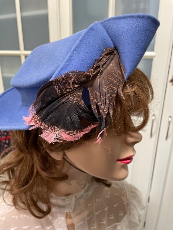 Vintage Feather Hat 1940s Fashion 