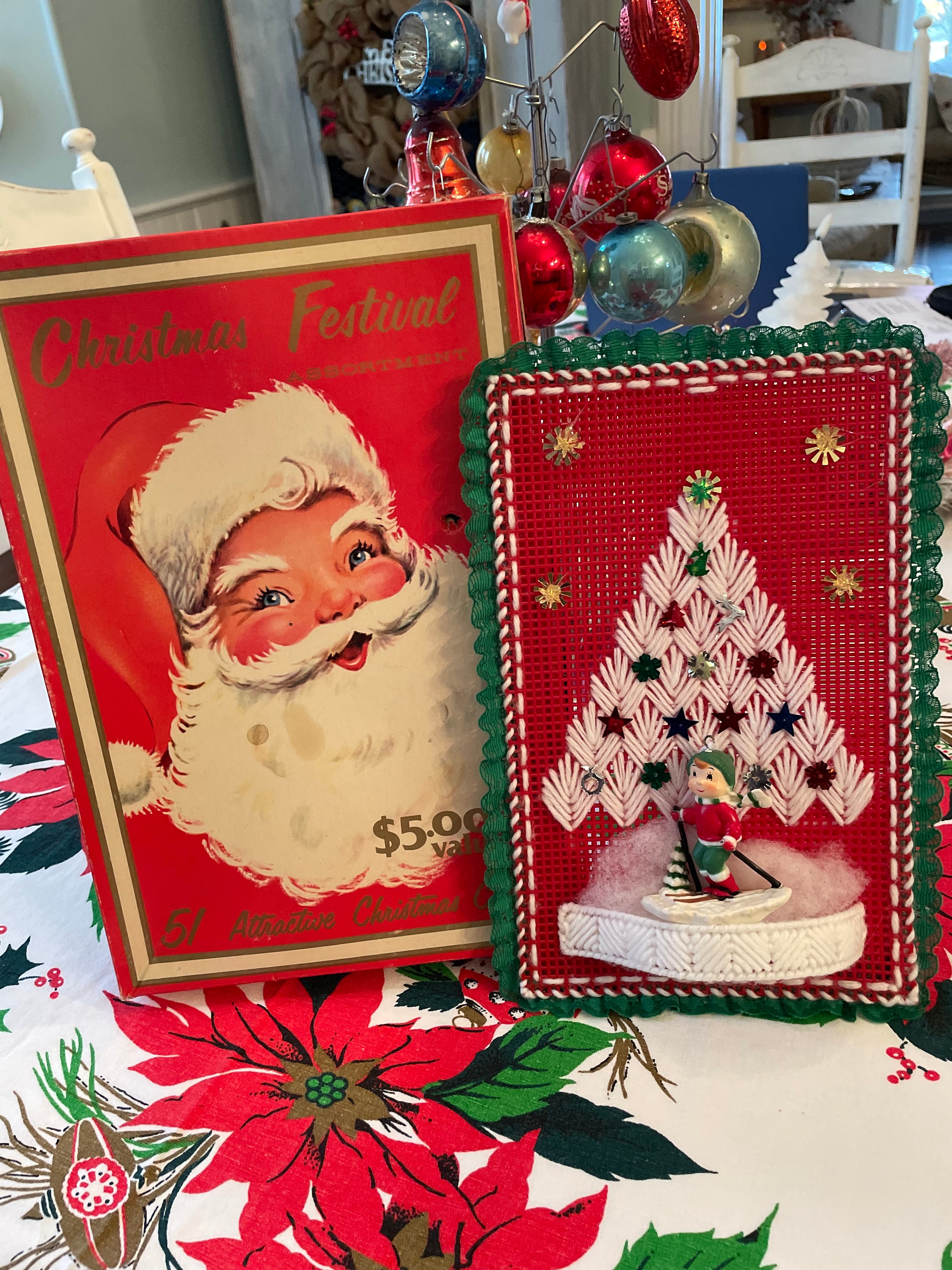 Vintage Christmas Kitsch Decor and Santa Cardboard Box - Etsy