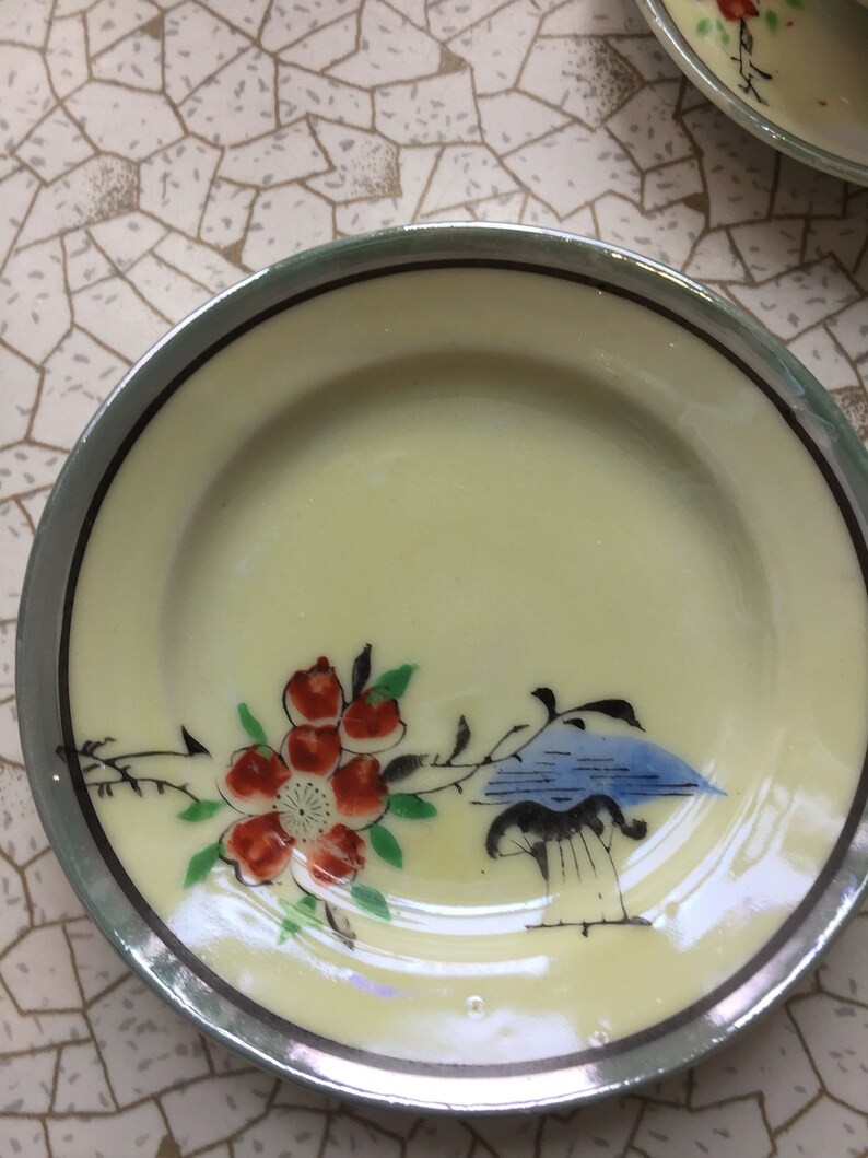 Vintage Lustreware Childs Tea Set Japanese 14 piece partial set