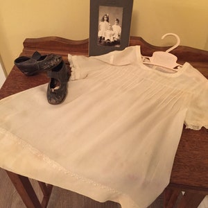 Vintage white baby dress 1930s sheer lace