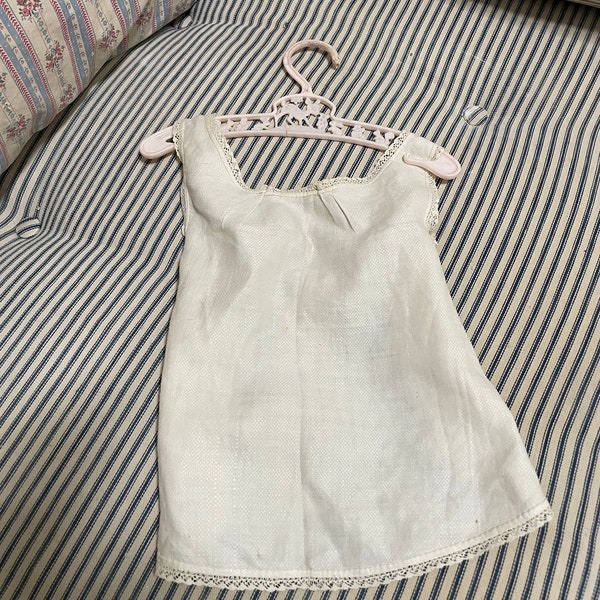 Antique Baby/Doll cotton and lace shift dress French Victorian style