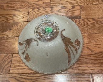 vintage 1940s glass light fixture Art deco
