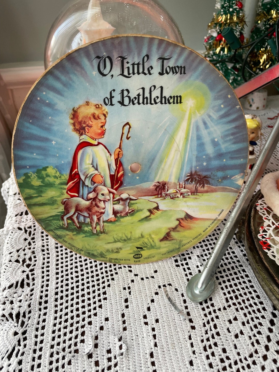 Vintage Christmas Record Voco 1949 Orchestra Picture Disc Childs Toy