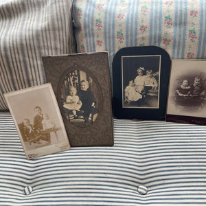 Foto antiche di bambini 4 carte da armadio Fotografia in bianco e nero seppia del 1800