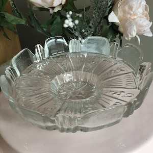 Vintage Cake stand  frosted ice leaded crystal pedestal plate  Scandinavian design mid century modern Wedding cake