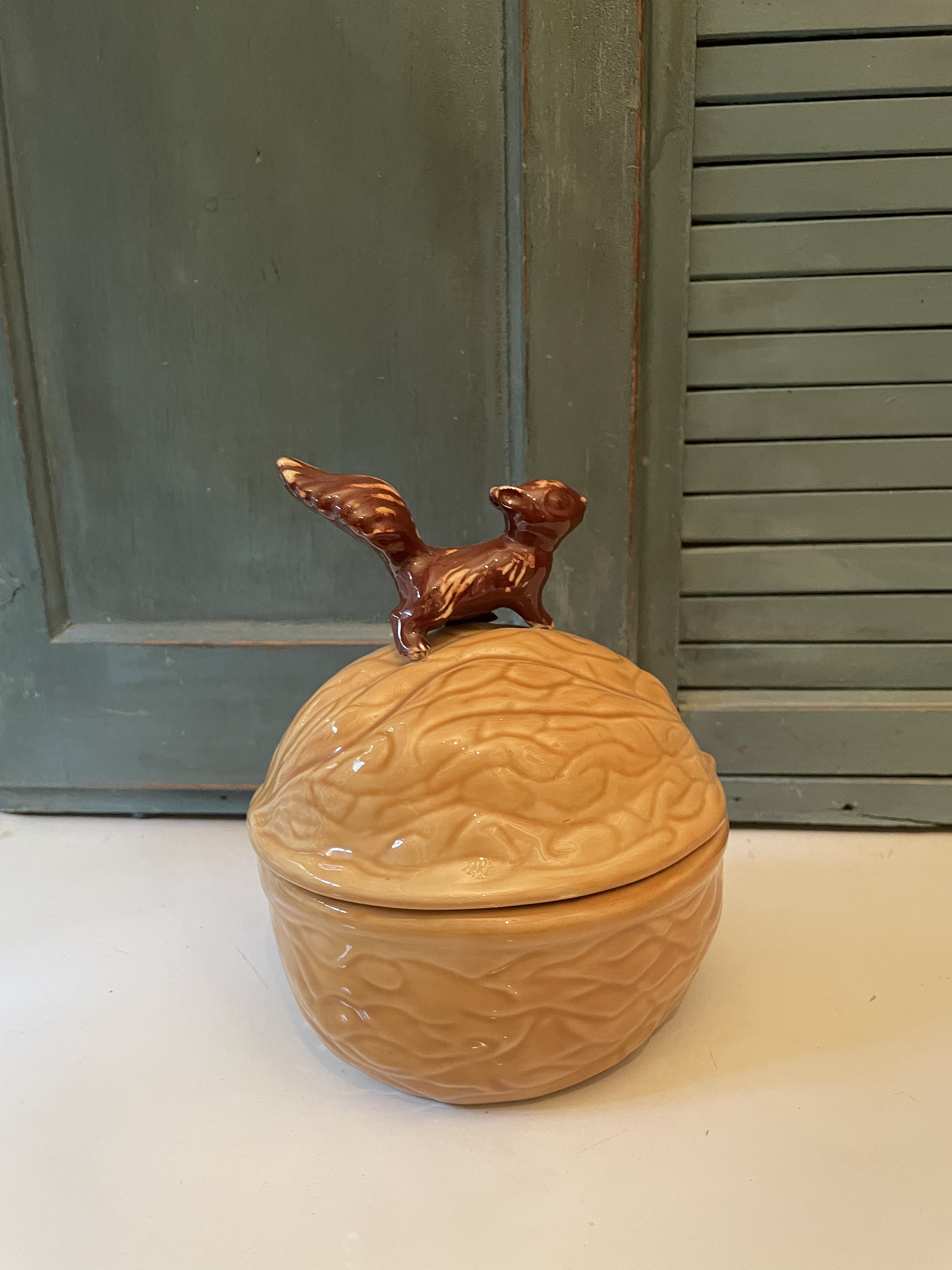 Vintage Squirrel Nut Dish Lidded Ceramic 1979 Etsy