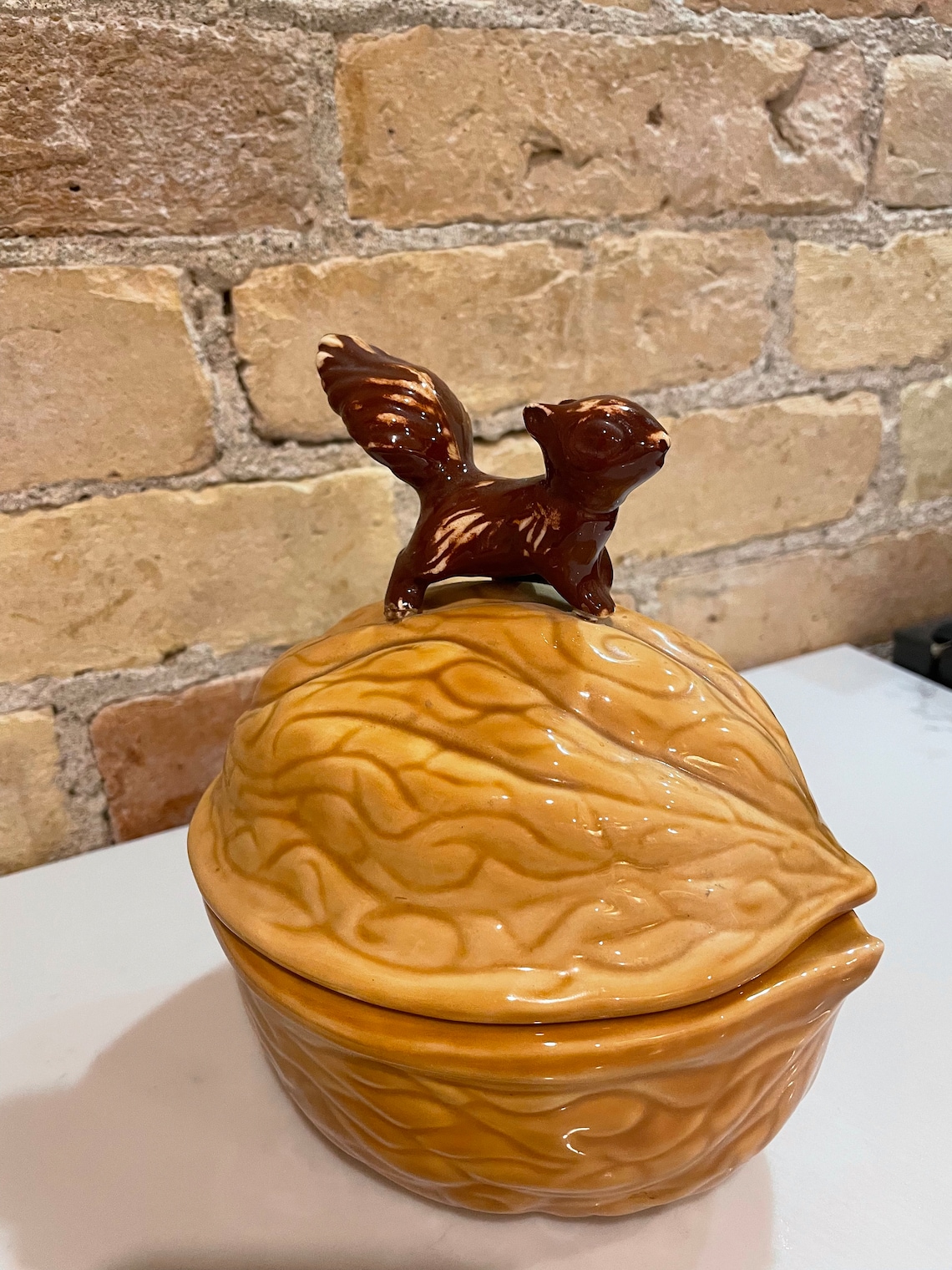 Vintage Squirrel Nut Dish Lidded Ceramic 1979 Etsy