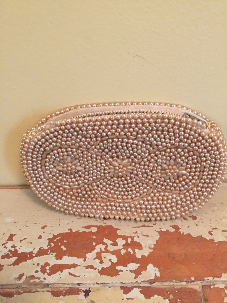 Vintage Pearl Change Purse Beaded Miranda Made in Japan 1940s Etsy