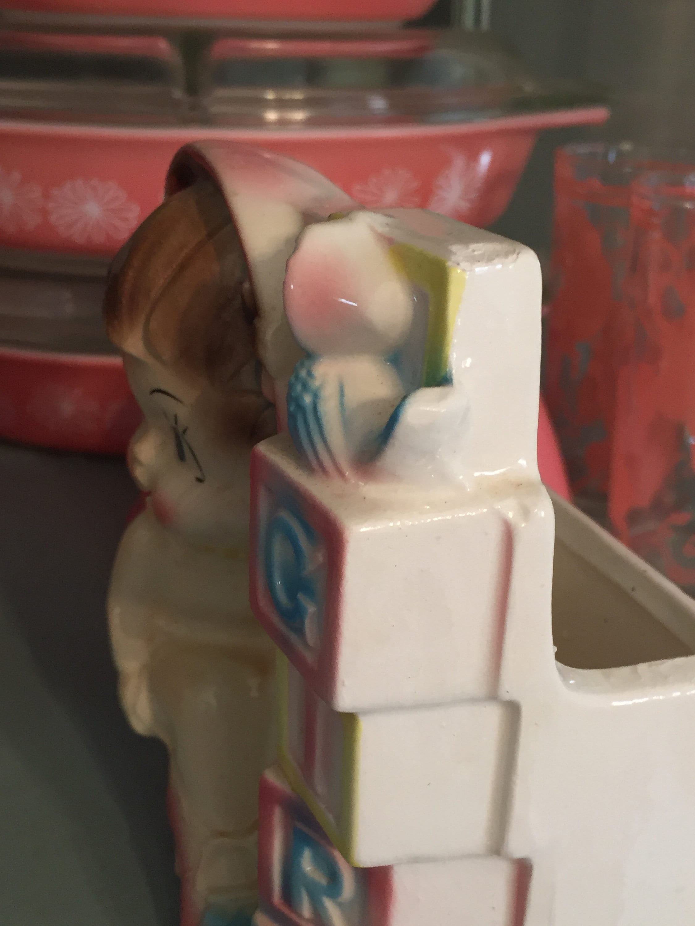 ヴィンテージ ルーベンズ ベビーガール プランター ツインテールと