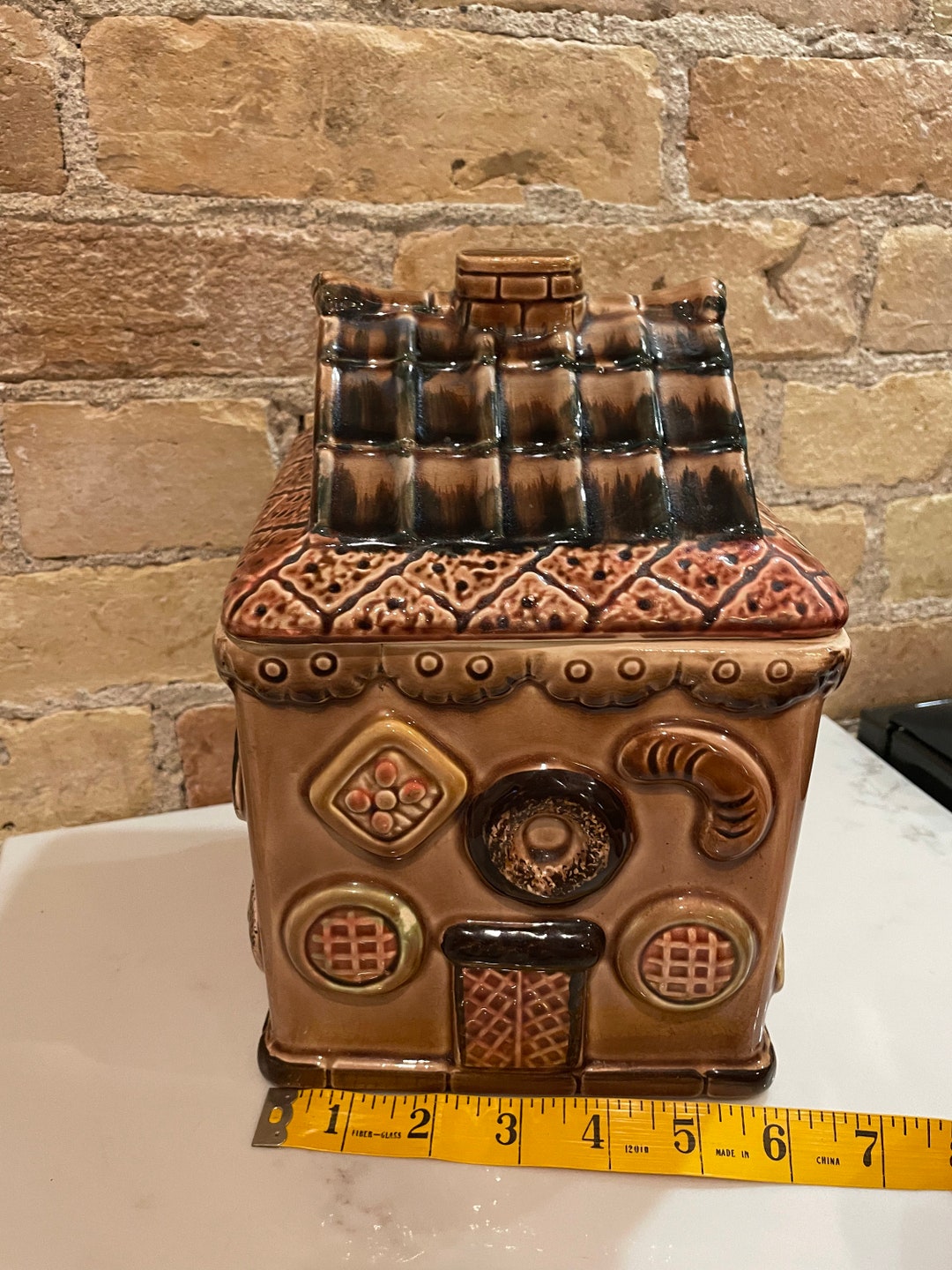 Vintage Gingerbread House Cookie Jar Brown Ceramic Cottage Decor Etsy