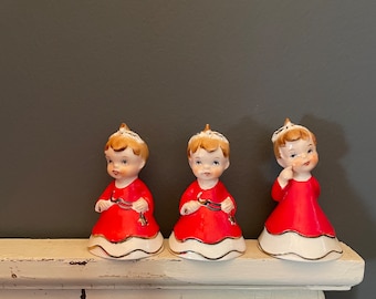 Vintage Holt Howard Christmas angels Naughty mini Lefton Figurine bells sold separately