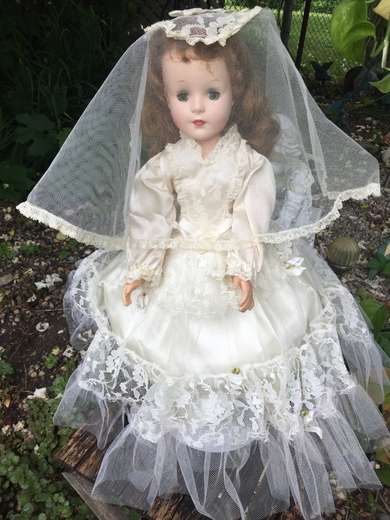 Vintage Sweet Sue American Character Bridal Doll Auburn Hair Original  Outfit 1950s 