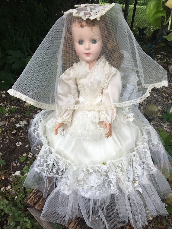 Vintage Sweet Sue American Character Bridal Doll Auburn Hair Original  Outfit 1950s 