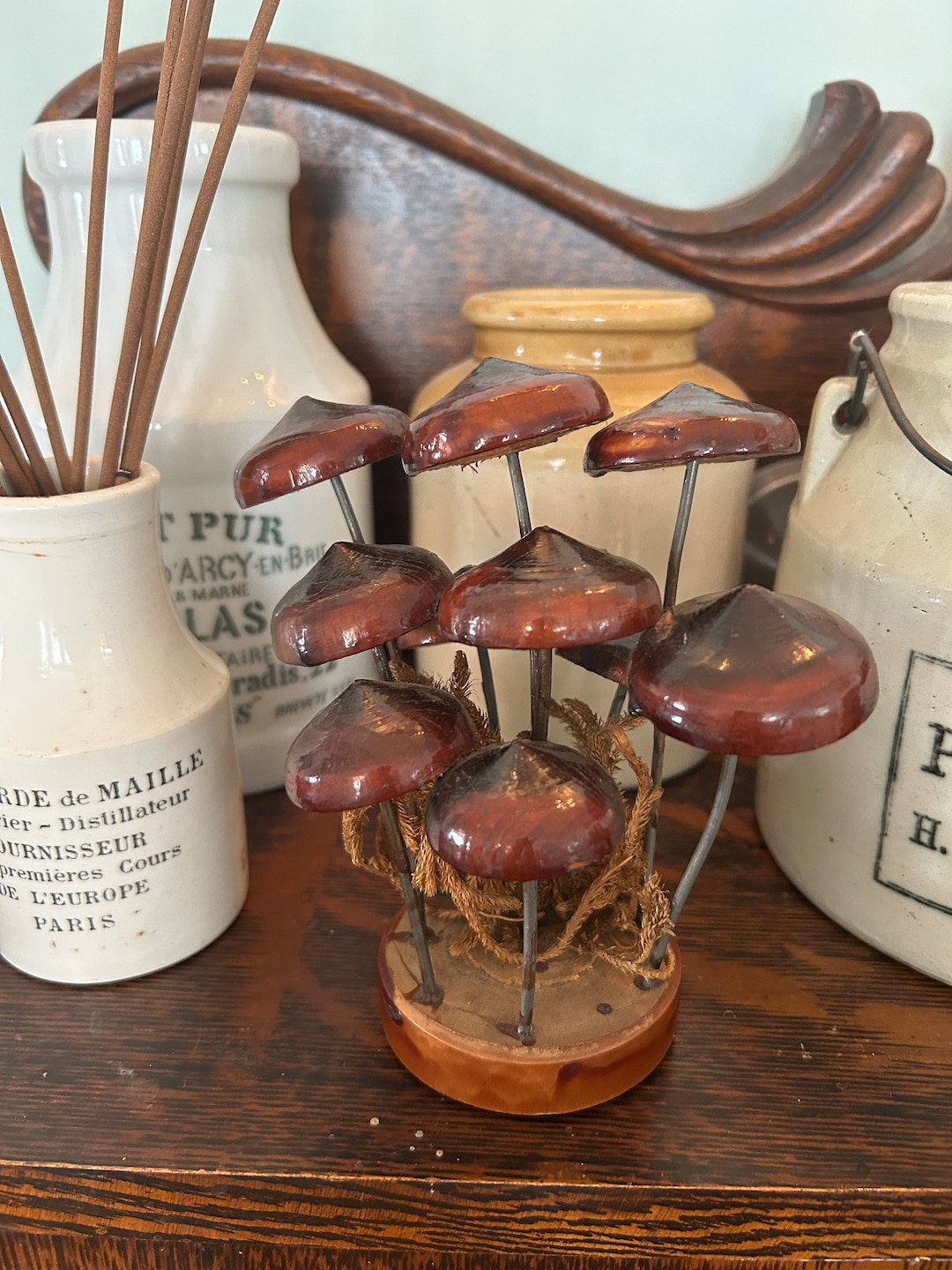 Vintage Wooden Mushrooms Cluster 1970s Midcentury Modern Decor - Etsy